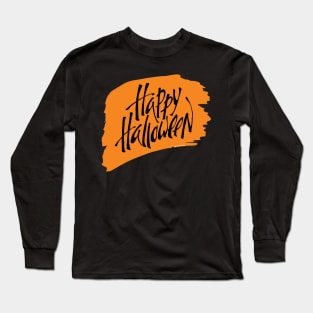 PUMPKIN happy hallowen simple black orange Long Sleeve T-Shirt